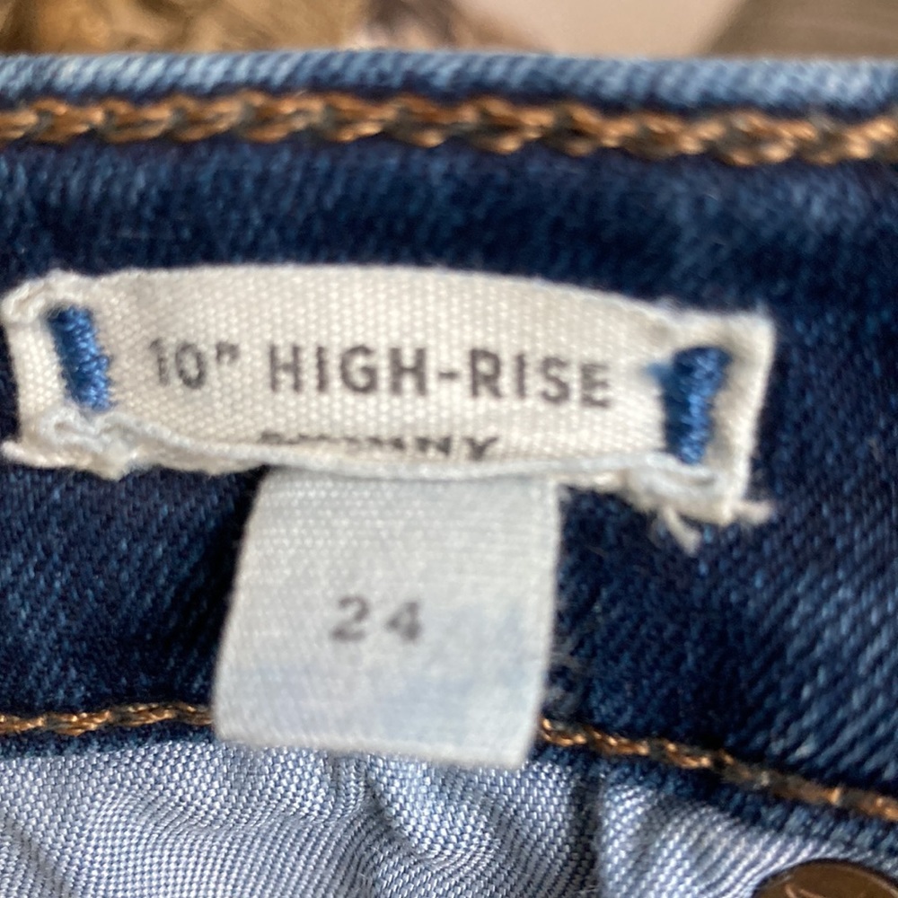 Madewelll Women Blue Skinny Jeans 10” High- Rise Sz 24 Zipper And 5 pickets - Picture 6 of 12